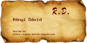 Rényi Dávid névjegykártya